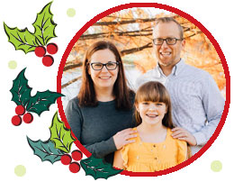 Photo of the Steven, Shona, and Anna Quiring